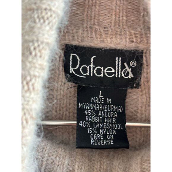 Rafaella Womens Angora Lambswool Turtleneck Sweater Knit Pullover Beige Size L - Picture 8 of 9